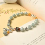 925 Sterling Silver Natural Jade Amber PiXiu Pony Success Bracelet - Image 2