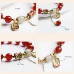 Natural Red Agate Hetian Jade Fu Character Confidence Charm Bracelet - Image 2