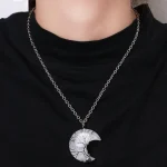 BNatural Quartz Crystal Moon Tree Of Life Healing Energy Necklace Pendant - Image 11