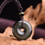 Tibetan Obsidian Protection Necklace pendant - Image 9