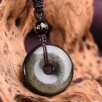 Tibetan Obsidian Protection Necklace pendant - Image 11
