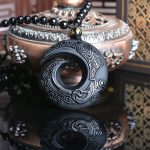 Natural Black Obsidian Ice Obsidian Strength Necklace Pendant - Image 3