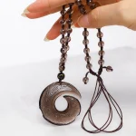Natural Black Obsidian Ice Obsidian Strength Necklace Pendant - Image 9