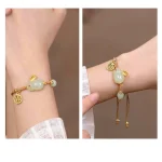 Year of the Rabbit Hetian Jade Happiness Blessing Wealth String Bracelet - Image 5