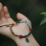 Handmade Tibetan Silver 925 Sterling Silver Zakiram Goddess of Wealth Camel Bone Protection Braided Bracelet - Image 11