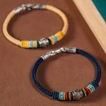 Handmade 925 Sterling Silver Tibetan Om Mani Padme Hum Purity Braided Bracelet - Image 7