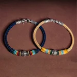 Handmade 925 Sterling Silver Tibetan Om Mani Padme Hum Purity Braided Bracelet - Image 8