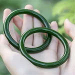 Cyan Jade Longevity Blessing Bangle Bracelet - Image 3