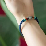 Handmade 925 Sterling Silver Tibetan Om Mani Padme Hum Purity Braided Bracelet - Image 3