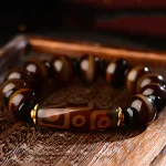 Tibetan Natural Nine-Eye Dzi Bead Agate Wealth Blessings Bracelet
