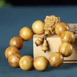 Rosewood Green Sandalwood Small Leaf Red Sandalwood Dragon Carved Protection Bracelet - Image 13