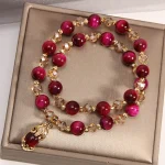Tiger Eye Pixiu Fox Money Bag Protection Self Confidence Double Wrap Bracelet - Image 3