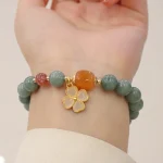 Jade Four Leaf Clover Charm Prosperity Bracelet - Image 6