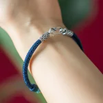 Handmade 925 Sterling Silver Tibetan Om Mani Padme Hum Purity Braided Bracelet - Image 4