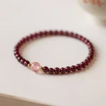 Natural Garnet Strawberry Quartz Calm Bracelet - Image 9