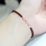Natural Garnet Strawberry Quartz Calm Bracelet - Image 10