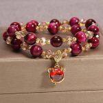 Tiger Eye Pixiu Fox Money Bag Protection Self Confidence Double Wrap Bracelet - Image 6
