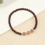 Natural Garnet Strawberry Quartz Calm Bracelet - Image 11