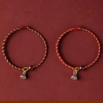 Handcrafted Red Gold Rope Lotus Peace And Joy Charm Braid Bracelet - Image 13
