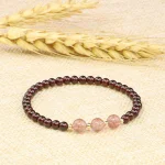Natural Garnet Strawberry Quartz Calm Bracelet - Image 15