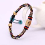 Tibetan Handmade Eight Thread Knot Copper Coin Luck Weave String Bracelet - Image 7