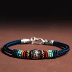Handmade 925 Sterling Silver Tibetan Om Mani Padme Hum Purity Braided Bracelet - Image 5
