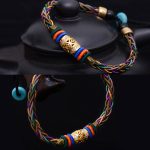 Tibetan Handmade Eight Thread Knot Copper Coin Luck Weave String Bracelet - Image 6