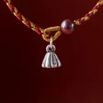 Handcrafted Red Gold Rope Lotus Peace And Joy Charm Braid Bracelet - Image 5