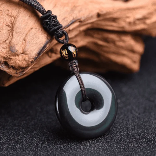 Tibetan Obsidian Protection Necklace pendant