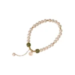 Natural Pearl Hetian Jade Happiness Wisdom Bead Bracelet - Image 4