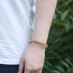 Cyan Jade Copper Auspicious Clouds Calm Healing Bracelet Bangle - Image 2