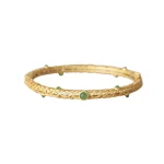 Cyan Jade Copper Auspicious Clouds Calm Healing Bracelet Bangle - Image 6