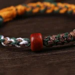 Handmade Tibetan Silver 925 Sterling Silver Zakiram Goddess of Wealth Camel Bone Protection Braided Bracelet - Image 15