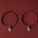 Handcrafted Red Gold Rope Lotus Peace And Joy Charm Braid Bracelet - Image 16