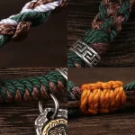 Handmade Tibetan Silver 925 Sterling Silver Zakiram Goddess of Wealth Camel Bone Protection Braided Bracelet - Image 14