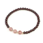 Natural Garnet Strawberry Quartz Calm Bracelet - Image 4