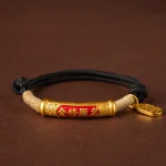999 Sterling Silver Tibet Handmade Om Mani Padme Hum Fu Character TopRank Character Luck Braided Bracelet - Image 12