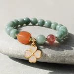Jade Four Leaf Clover Charm Prosperity Bracelet - Image 7
