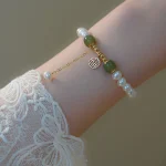 Natural Pearl Hetian Jade Happiness Wisdom Bead Bracelet - Image 9