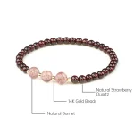 Natural Garnet Strawberry Quartz Calm Bracelet - Image 17