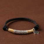 999 Sterling Silver Tibet Handmade Om Mani Padme Hum Fu Character TopRank Character Luck Braided Bracelet - Image 14
