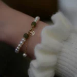 Natural Pearl Hetian Jade Happiness Wisdom Bead Bracelet - Image 10