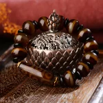 Tibetan Natural Nine-Eye Dzi Bead Agate Wealth Blessings Bracelet - Image 11