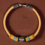 Handmade 925 Sterling Silver Tibetan Om Mani Padme Hum Purity Braided Bracelet