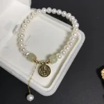 Natural Pearl Hetian Jade Happiness Wisdom Bead Bracelet - Image 11