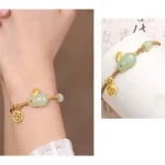 Year of the Rabbit Hetian Jade Happiness Blessing Wealth String Bracelet - Image 6