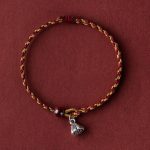 Handcrafted Red Gold Rope Lotus Peace And Joy Charm Braid Bracelet - Image 19