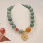 Jade Four Leaf Clover Charm Prosperity Bracelet - Image 8