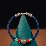 Handmade 925 Sterling Silver Tibetan Om Mani Padme Hum Purity Braided Bracelet - Image 16