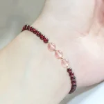 Natural Garnet Strawberry Quartz Calm Bracelet - Image 2